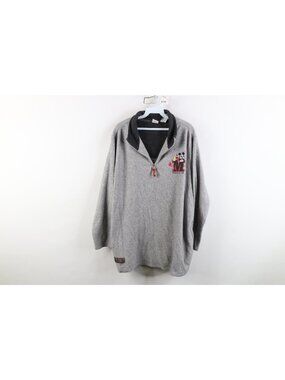 Vintage Disney Womens 2X Distressed Thin Fleece Mickey Mouse 1/4 Zip Sweater